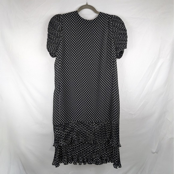 Liz Roberts Polka Dot Dress Vintage Retro Midi Tiered Sleeve Korea Medium 8 10 - Picture 1 of 8
